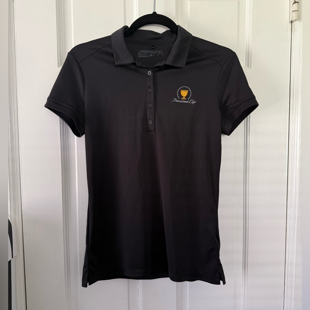 Nike Golf Presidents Cup Black Polo Shirt with Embroidered Logo